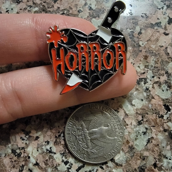 *2 for $13* Heart-Shaped Love Horror Movies Enamel Pin - Picture 3 of 3
